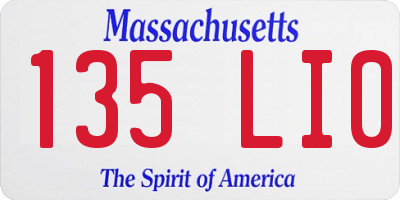 MA license plate 135LI0