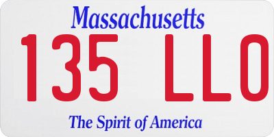 MA license plate 135LL0
