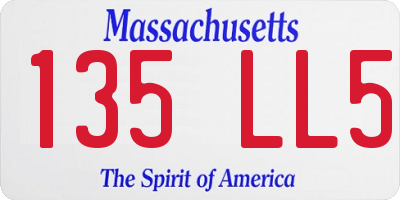 MA license plate 135LL5