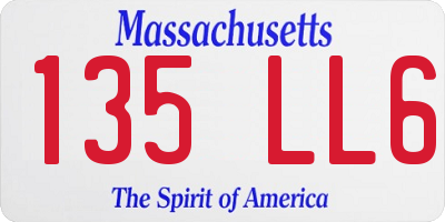 MA license plate 135LL6