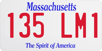 MA license plate 135LM1