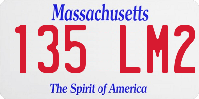 MA license plate 135LM2