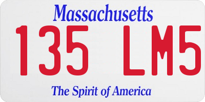 MA license plate 135LM5