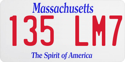 MA license plate 135LM7