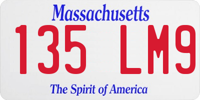 MA license plate 135LM9