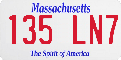 MA license plate 135LN7