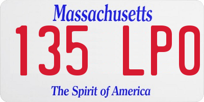 MA license plate 135LP0