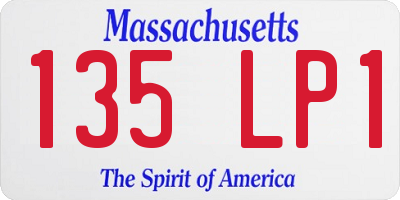 MA license plate 135LP1