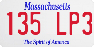 MA license plate 135LP3
