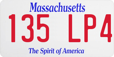 MA license plate 135LP4