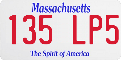 MA license plate 135LP5