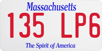 MA license plate 135LP6