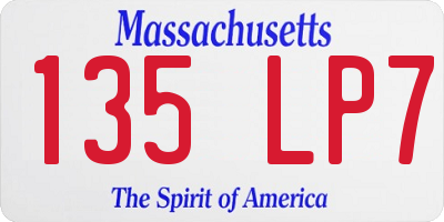 MA license plate 135LP7