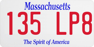MA license plate 135LP8