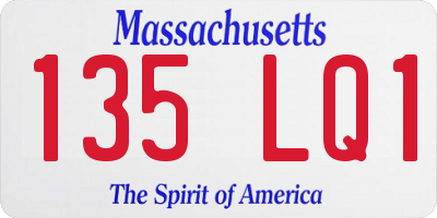 MA license plate 135LQ1