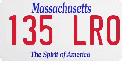 MA license plate 135LR0