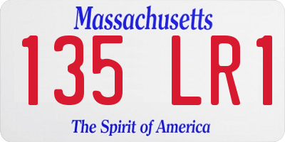 MA license plate 135LR1