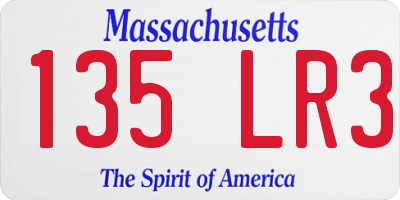 MA license plate 135LR3