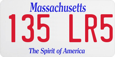 MA license plate 135LR5