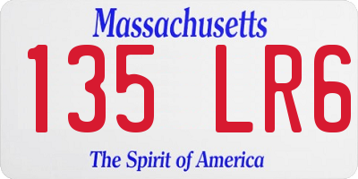 MA license plate 135LR6