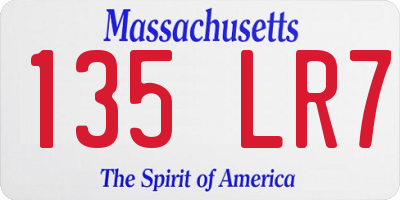 MA license plate 135LR7