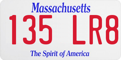 MA license plate 135LR8