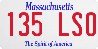 MA license plate 135LS0