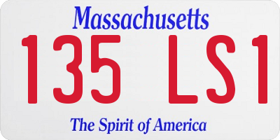 MA license plate 135LS1