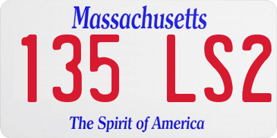 MA license plate 135LS2