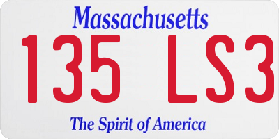MA license plate 135LS3