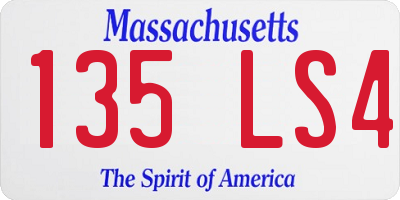 MA license plate 135LS4