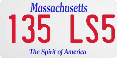 MA license plate 135LS5