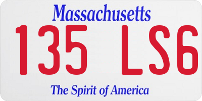 MA license plate 135LS6