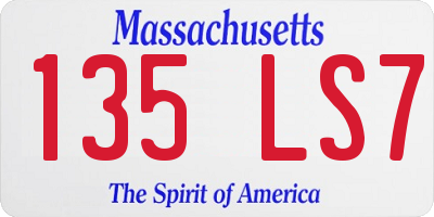 MA license plate 135LS7