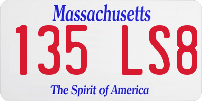 MA license plate 135LS8