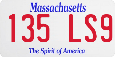 MA license plate 135LS9
