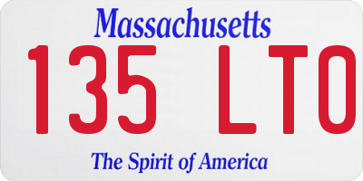MA license plate 135LT0