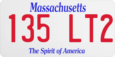MA license plate 135LT2