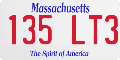 MA license plate 135LT3