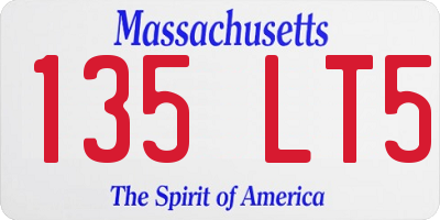 MA license plate 135LT5