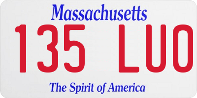 MA license plate 135LU0