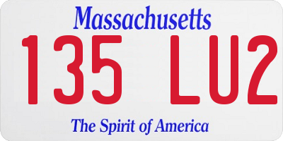 MA license plate 135LU2