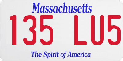 MA license plate 135LU5