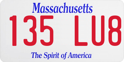 MA license plate 135LU8