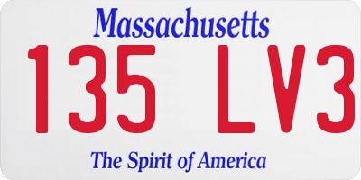 MA license plate 135LV3