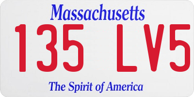 MA license plate 135LV5