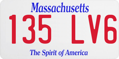 MA license plate 135LV6