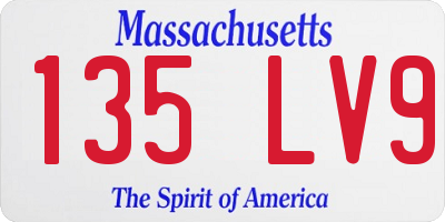 MA license plate 135LV9
