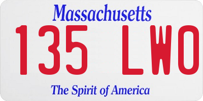 MA license plate 135LW0