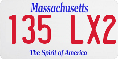 MA license plate 135LX2